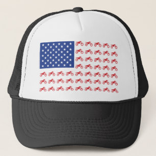 Gorra De Camionero Bandera-Moto-Cruz