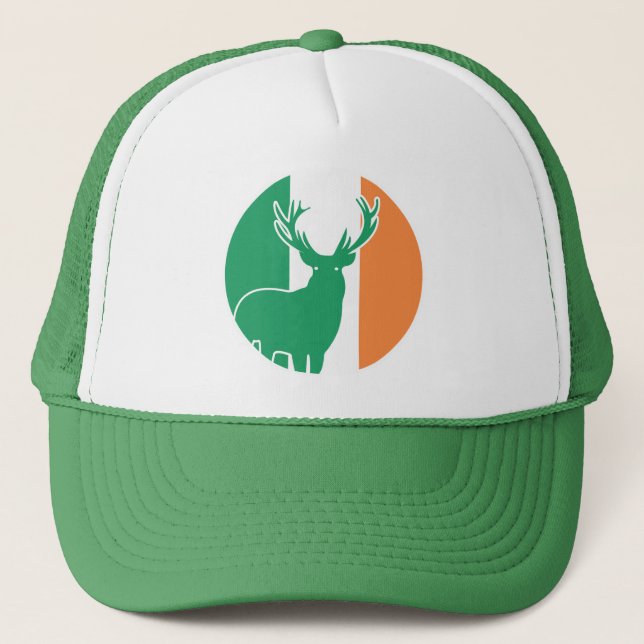 Gorra De Camionero Bandera nacional irlandesa Red deer (Anverso)