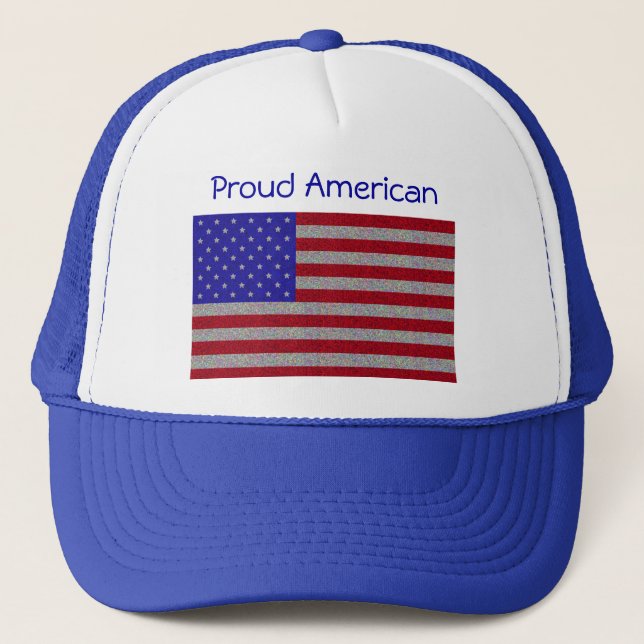 Gorra De Camionero Bandera norteamericana Purpurinoso (Anverso)