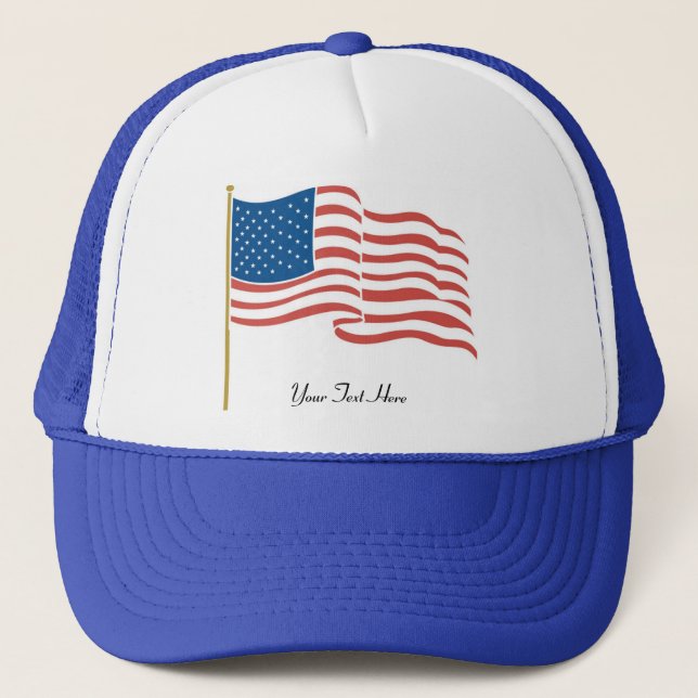 Gorra De Camionero Bandera ondulante de Estados Unidos (Anverso)