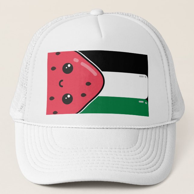 Gorra De Camionero Bandera palestina linda con Palestina sin sandía (Anverso)