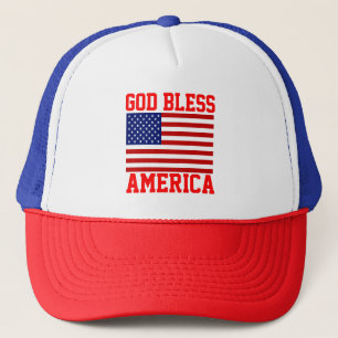 Gorra De Camionero Bandera Patriótica Americana Dios Bendiga América