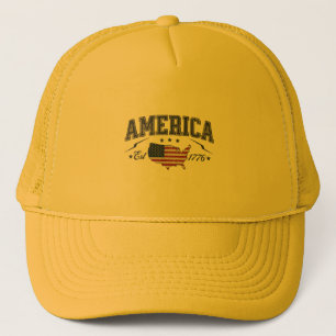 Gorra De Camionero Bandera Patriótica Americana Est 1776 4 de Julio A