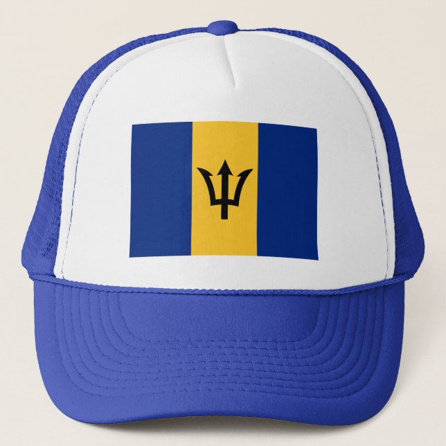 Gorra De Camionero Bandera Patriótica de Barbados (Anverso)