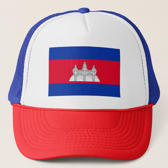 Gorra De Camionero Bandera Patriótica De Camboya (Anverso)
