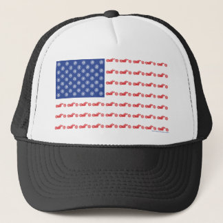 Gorra De Camionero Bandera patriótica de la motocicleta del helicópte