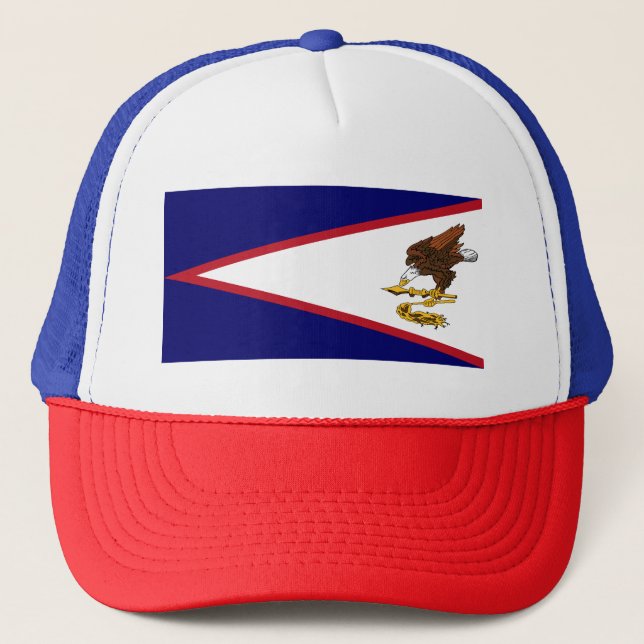 Gorra De Camionero Bandera Patriótica de Samoa Americana (Anverso)
