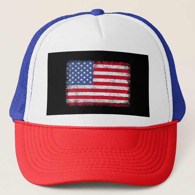 Gorra De Camionero Bandera Patriótica Estadounidense Para Hombres Niñ (Anverso)