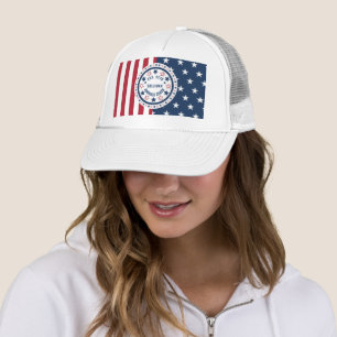 Gorra De Camionero Bandera Patriótica Vintage América 250 Personaliza