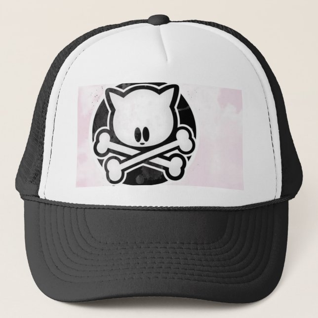 Gorra De Camionero Bandera pirata del gatito (Anverso)