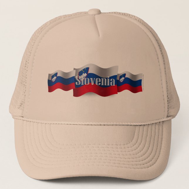 Gorra De Camionero Bandera que agita de Eslovenia (Anverso)