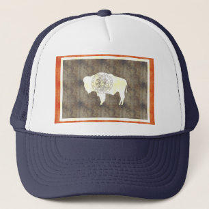 Gorra De Camionero Bandera retra de Wyoming del vintage