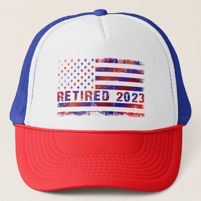 Gorra De Camionero Bandera roja y azul retirada 2023 (Anverso)