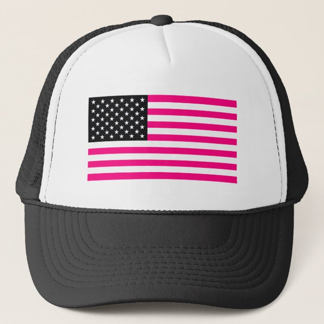 Gorra De Camionero bandera rosa estadounidense (Anverso)