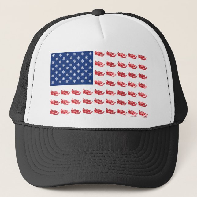Gorra De Camionero Bandera Snowmobile (Anverso)