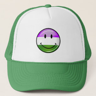 Gorra De Camionero Bandera sonriente brillante de Genderqueer