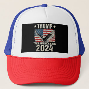 Gorra De Camionero bandera Trump 2024 recuperar América hombres mujer