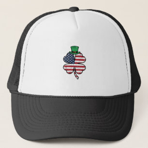 Gorra De Camionero Bandera Vintage Trébol Día de San Patricio