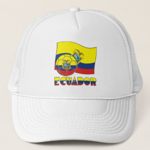 Gorra De Camionero Bandera y pelota de fútbol ecuatoriana