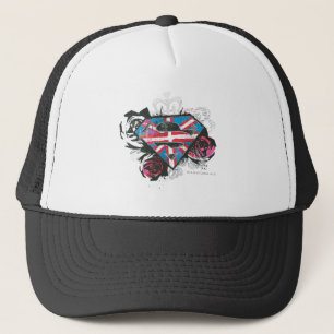 Gorra De Camionero Bandera y rosas británicos de Supergirl