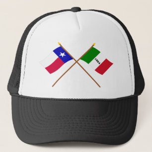 Gorra De Camionero Banderas cruzadas de Tejas y de Álamo