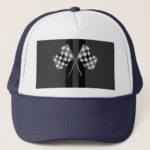 Gorra De Camionero Banderas de Carreras en bandas fibra de carbono co