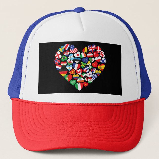 Gorra De Camionero Banderas de los países de la bandera internacional (Anverso)