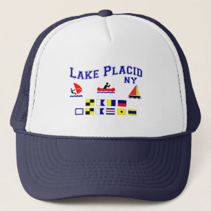 Gorra De Camionero Banderas de señal del Lake Placid NY