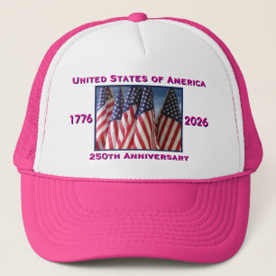 Gorra De Camionero Banderas Patrióticas de EE. UU. por el 250º Aniver