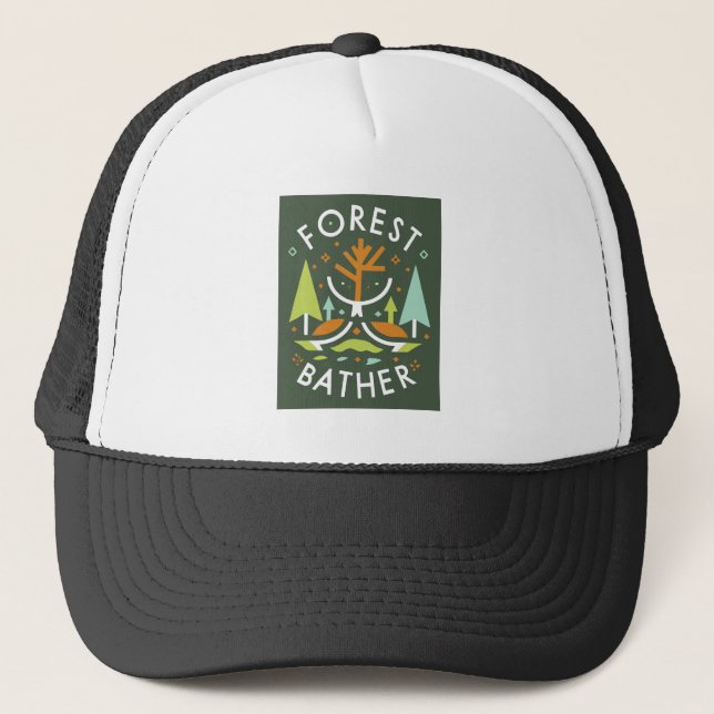 Gorra De Camionero Baño de bosque cubista (Anverso)