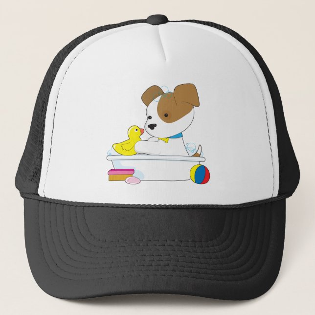 Gorra De Camionero Baño lindo del perrito (Anverso)