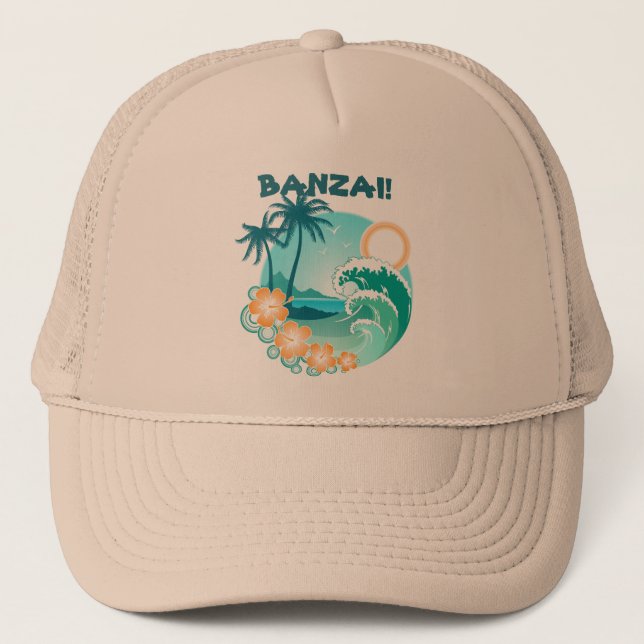 Gorra De Camionero Banzai Surfing (Anverso)