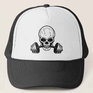 Gorra De Camionero Barbells y Skull