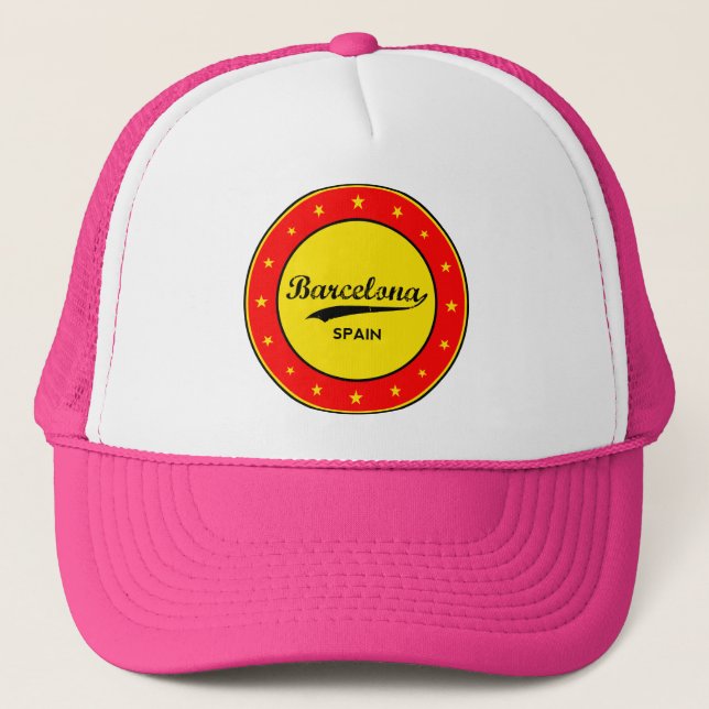 Gorra De Camionero Barcelona, España, círculo (Anverso)