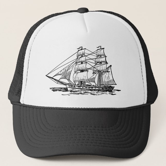 Gorra De Camionero Barco de Vela (Bergantín) (Anverso)