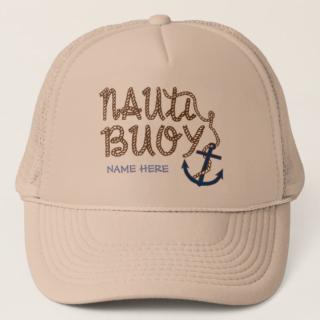Gorra De Camionero Barco náutico de la boya de Nauti con el ancla (Anverso)