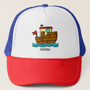 Gorra De Camionero Barco Remolcador de Dibujos Animados Personalizado