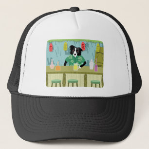 Gorra De Camionero Barra de bambú de Tiki del border collie