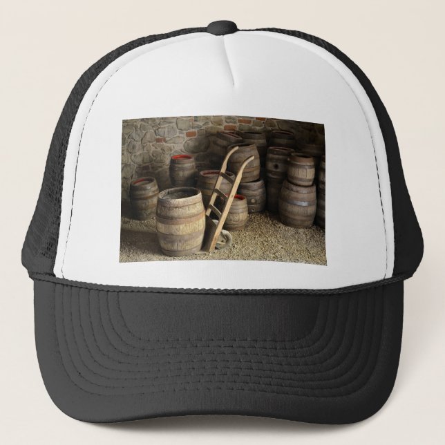 Gorra De Camionero Barriles De Vino En El Subsuelo (Anverso)