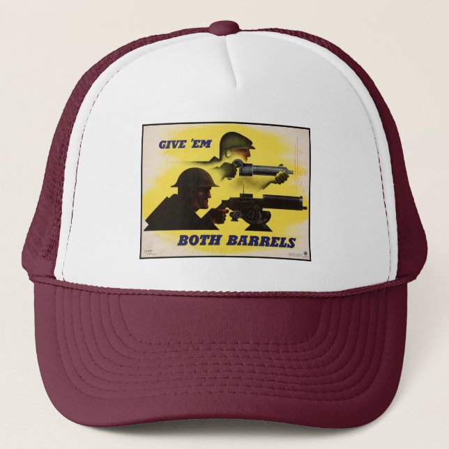 Gorra De Camionero Barriles, ejército e industria, esfuerzo de guerra (Anverso)