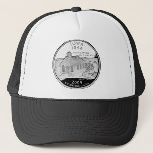 Gorra De Camionero Barrio Estatal de Iowa Faux del lado inverso