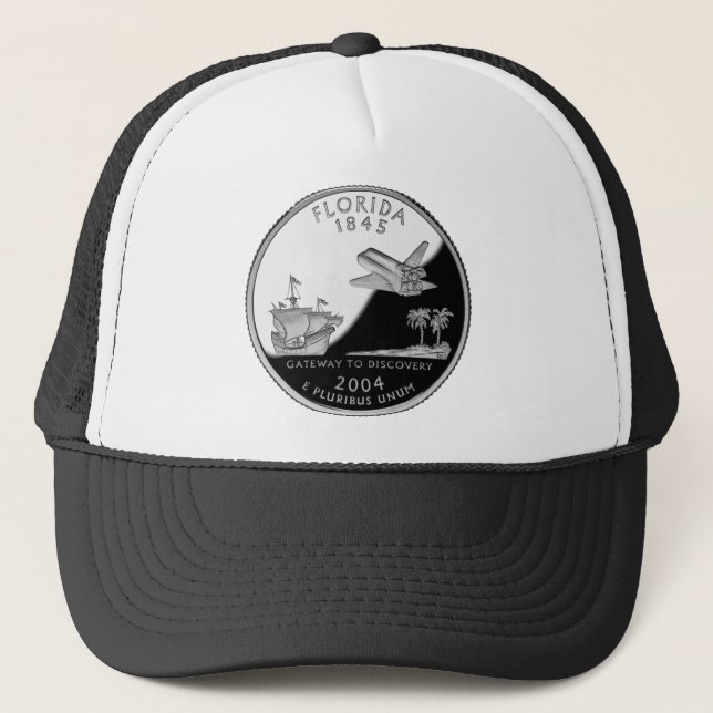 Gorra De Camionero Barrio Faux del estado de Florida (Anverso)