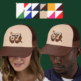 Gorra De Camionero Baseball Number 67 Vintage Glove Bat Trucker Hat