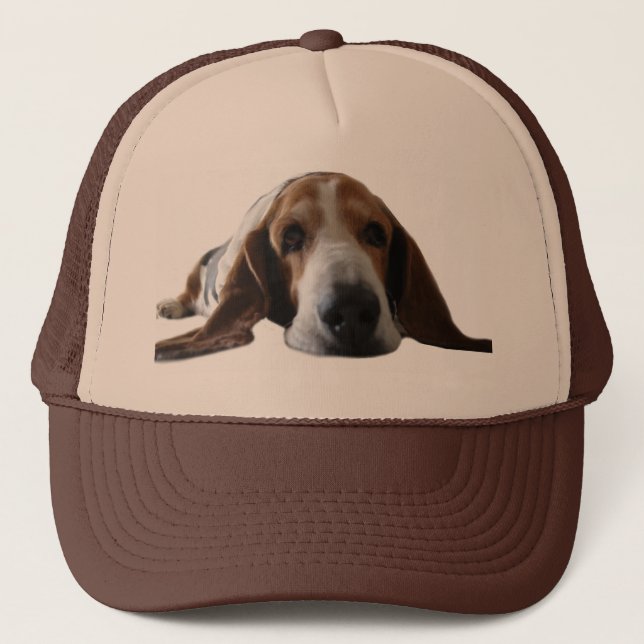 Gorra De Camionero Basset Hound que se acuesta (Anverso)