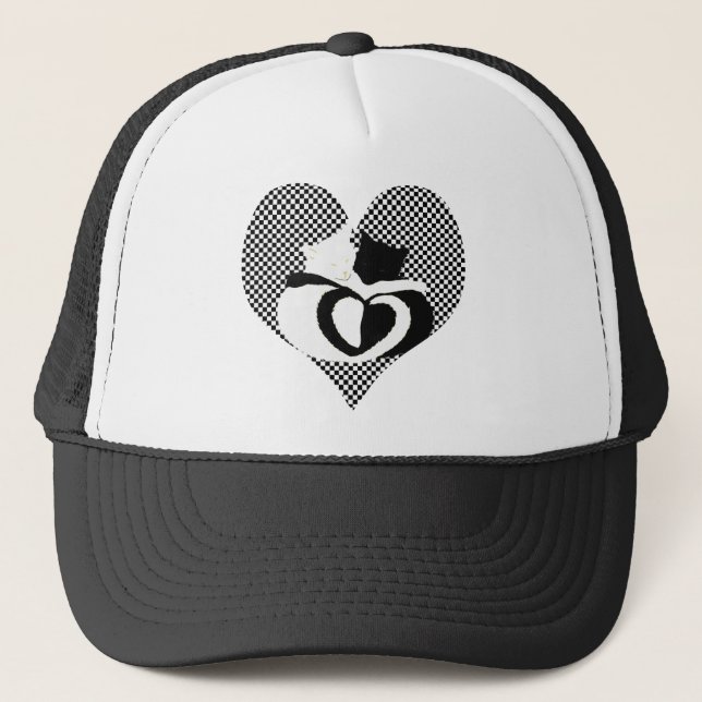 Gorra De Camionero Bastones CAT - Amo blanco negro (Anverso)