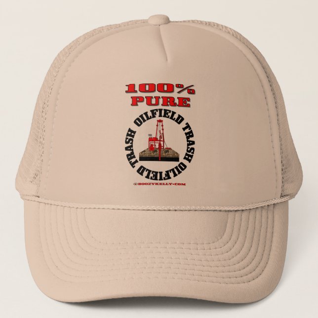Gorra De Camionero Basura pura del campo petrolífero del 100%, (Anverso)
