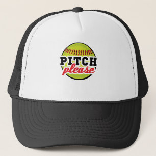 Gorra De Camionero Batalla de jugador de softball de Pitch Please Fun