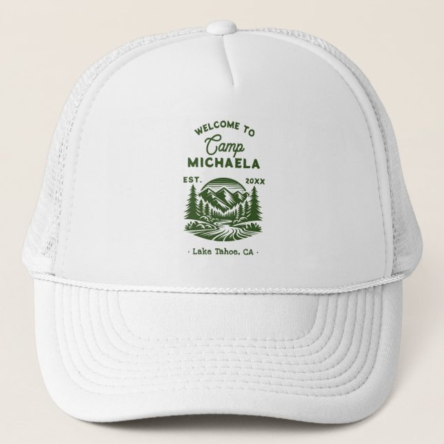 Gorra De Camionero Batalla de novias de Camp Bachelorette Retro (Anverso)