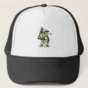 Gorra De Camionero Bateador de béisbol de tortuga linda arte vectoria