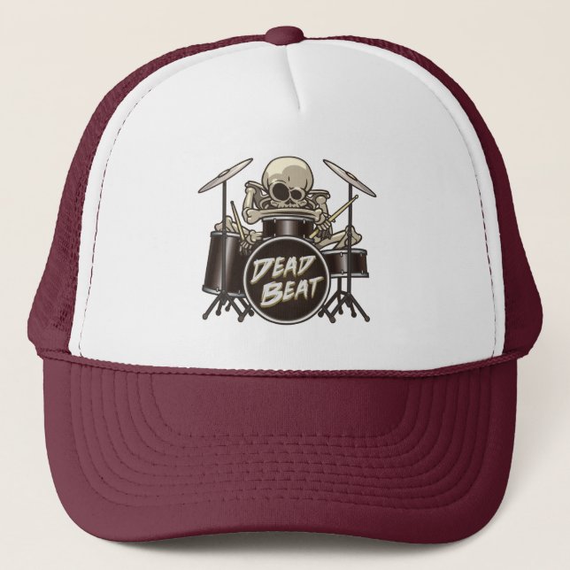 Gorra De Camionero Batería esquelético divertido (Anverso)